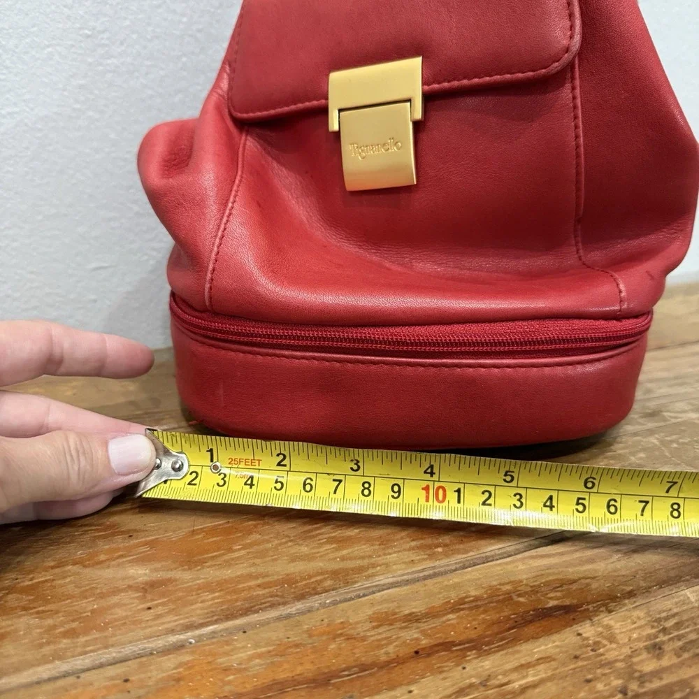Tignanello Red Leather Sling Backpack Gold Hardware Teardrop Crossbody Bag